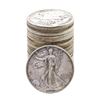 Image 1 : Roll of (20) Assorted Date Walking Liberty Half Dollar Coins Circulated