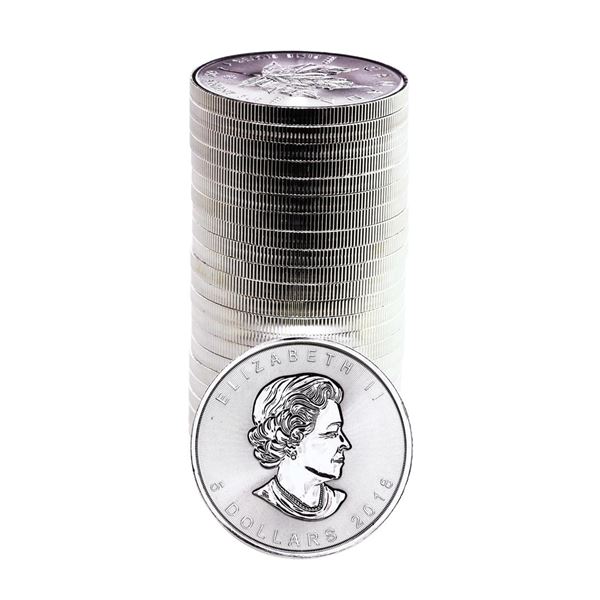 Lot of (25) 2018 Canada $5 Maple Leaf Silver Coins