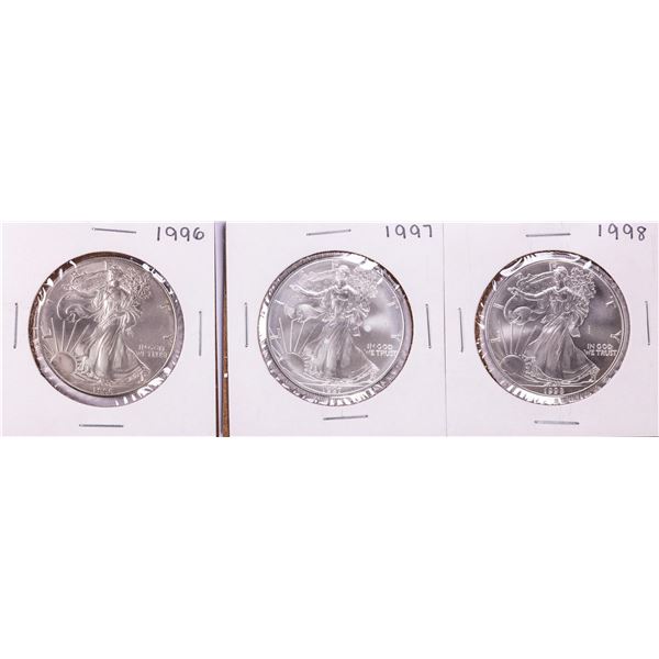 Lot of 1996-1998 $1 American Silver Eagle Coins