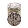 Image 1 : Roll of (20) Assorted Date Walking Liberty Half Dollar Coins Circulated