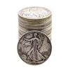 Image 1 : Roll of (20) Assorted Date Walking Liberty Half Dollar Coins Circulated