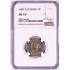 Image 1 : 1883 No Cents Liberty V Nickel Coin NGC MS63