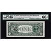 Image 1 : 1977A $1 Federal Reserve Note Overprint on Back Error PMG Gem Uncirculated 66EPQ