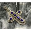Image 2 : Afghanistan Lapis Lazuli & Sterling Silver Cross Pendant