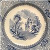 Image 2 : 1850's Gothic Ironstone Davenport Blue Transferware Plate
