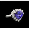 8.00 ctw Tanzanite and Diamond Ring - 14KT White Gold