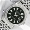Rolex Mens Stainless Steel Black Baguette Diamond 36MM Datejust Wristwatch