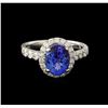 Image 2 : 2.65 ctw Tanzanite and Diamond Ring - 14KT White Gold