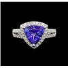 Image 2 : 14KT White Gold 2.21 ctw Tanzanite and Diamond Ring