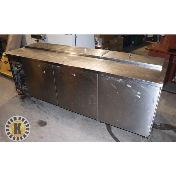 8' STAINLESS STEEL REFRIGERATED TABLE