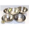 Image 1 : FIVE SMALL STAINLESS STEEL KITCHEN BOWLS