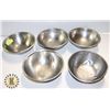 Image 1 : FIVE SMALL STAINLESS STEEL KITCHEN BOWLS