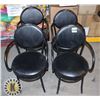 Image 1 : BAR CHAIRS SET OF 4 BLACK CUSHIONED