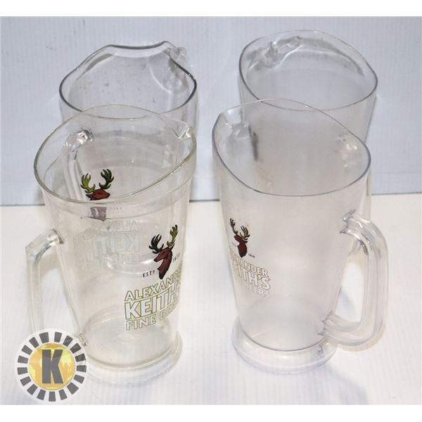 LOT OF FOUR ASSORTED BEER PITCHERS