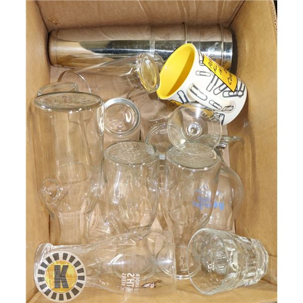 BOX OF ASSORTED RESTAURANT GLASSWARE