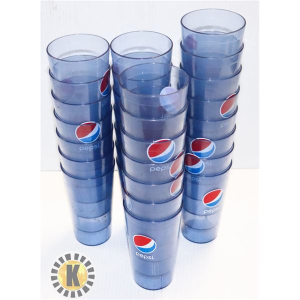 FLAT OF PEPSI THEMED RESTAURANT GLASSES