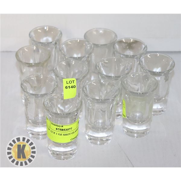 LOT OF 12 X 1 OZ SHOT GLASSES