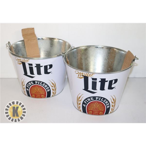 PAIR OF MILLER LIGHT BEER BUCKET **NEW**