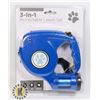 NEW 3-IN1 RETRACTABLE LEASH SET (BLUE)