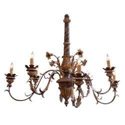 Italian Wood and Iron Chandelier #2246286