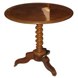 Round walnut french tilt top table #2246592