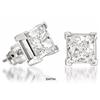 Image 1 : PRINCESS CUT DIAMOND EARRINGS 1.50 CTS! #2246819