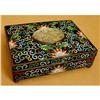 Image 1 : 19c Chinese Cloisonne Enamel Jewelry Box Jade #2247015