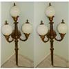 Image 1 : Pr Gilt Metal 3 Light Torch Form Wall Sconces #2247046