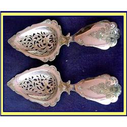 PR DUTCH SILVER STRAINERS / BERRY SERVERS 19C #2247155
