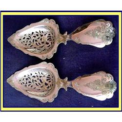 PR DUTCH SILVER STRAINERS / BERRY SERVERS 19C #2247155