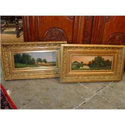 Pair of French Oil Paintings-Canvas #2247172