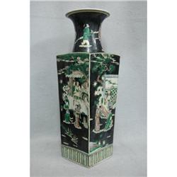 Chinese San-Cai Porcelain Square Vase #2260406