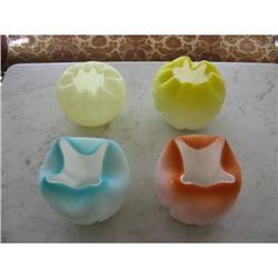 LOT OF ANTIQUE  SATIN GLASS ROSE BOWLS #2260470