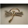 Image 1 : 18K Pink Gold Diamond Emerald Dragonfly Ring #2260835