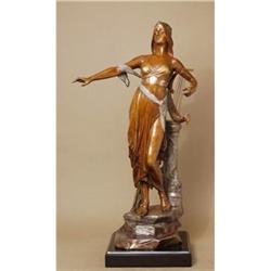 BEAUTIFUL WOMAN WITH HARP BRONZE BY  DROUOT #2260930