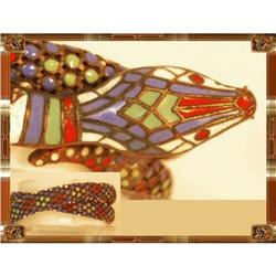 Museum piece ENAMEL art DECO Snake bracelet #2260932