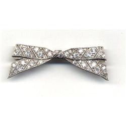 Diamond Art Deco Bow Brooch #2260964
