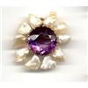 Image 1 : An Amethyst and Natural Pearl Brooch #2260966
