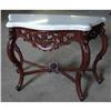 Image 1 : MARBLE TOP CARVED CONSOLE WALL ACCENT TABLE #2261065