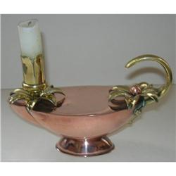 Antique English Copper and Brass Chamberstick #2261138