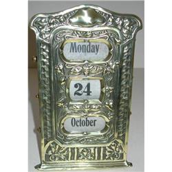 Antique Art Nouveau Brass Desk-top Perpetual #2261140