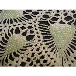 ANTIQUE BEADED DOILY - IRIDESCENT BEADS #2268763