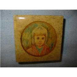 Vintage box made by Edna Hibel with Portrait!  #2268797