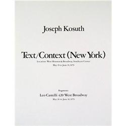 Joseph Kosuth Text/Context (NY) #2269759