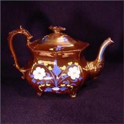 Staffordshire Copper Lustre Teapot. #2270239