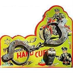 old vintage 1940 JUNIOR POLICE HANDCUFF toy #2270316