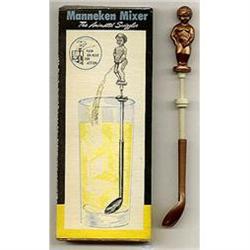 old vintage MANNEKEN MIXER SWIZZLE STICK  boxed#2270320