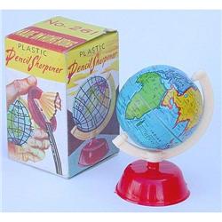 old vintage MINI TIN GLOBE PENCIL sharpener #2270321