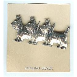 SCOTTIE DOG STERLING SILVER PIN TRIPLE #2270324
