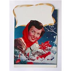 old vintage CHRISTMAS CALENDAR GIRL sign #2270345